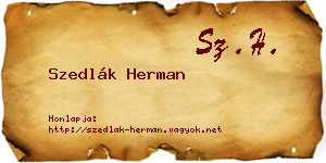 Szedlák Herman névjegykártya